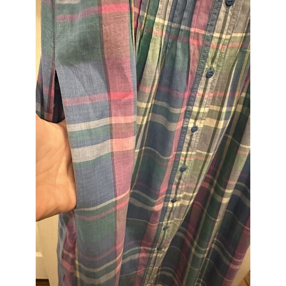 Vintage Matti Sport Pastel Plaid Cottage core PinTuck Midi 100% Cotton Dress‎ 10 - Picture 6 of 12